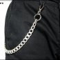 Key chain for men's trousers, faceted silver aluminum 55 cm