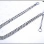 Pocket watch chain, double chain curb model with pendant, carabiner or T-bar, cm. 35