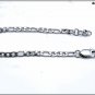 Unisex bracelet, stainless steel chain, flat figaro link, silver color, 4.5 mm wide, gift idea