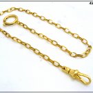 Chain for pocket watch in stainless steel, squared model in gold color, cm. 35