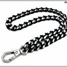 Wrist chain, 22 cm. faceted black chain with double hexagon snap hook.