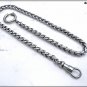 Pocket watch chain, spike model, cm.35, stainless steel, carabiner or T-bar attachment