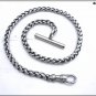 Pocket watch chain, spike model, cm.35, stainless steel, carabiner or T-bar attachment