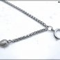 Pocket watch chain, spike model 35 cm additional chain with pendant/carabiner/ring - carabiner/T-bar