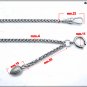 Pocket watch chain, spike model 35 cm additional chain with pendant/carabiner/ring - carabiner/T-bar
