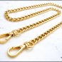 Bag chain, diamond-cut gourmette link with snap-hooks, 7 mm wide, gold or silver, 120 cm (47.2 inch)