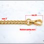 Bag chain, diamond-cut gourmette link with snap-hooks, 7 mm wide, gold or silver, 120 cm (47.2 inch)