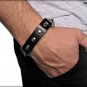 Cowhide leather bracelet with chrome studs, luxury gourmet chain, original and resistant clasp.