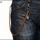 Chain for trousers in leather cord, with extra luxury carabiners and key ring, 55 cm, gift idea