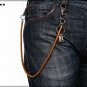 Chain for trousers in leather cord, with extra luxury carabiners and key ring, 55 cm, gift idea