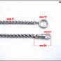 Pocket watch chain, spike model, cm.35, stainless steel, carabiner or T-bar attachment