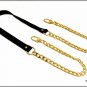 Shoulder strap for bag in black vegetable tanned cowhide 15mm, gold finishes, available in 4 sizes