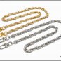 Bag chain, knurled oxidized cord link, 9mm gold or silver cm.40 (15.7 inch)