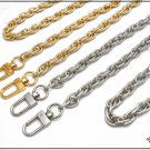 Bag chain, knurled oxidized cord link, 9mm gold or silver cm.80 (31.5 inch)