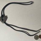 Vintage Metal Bolo Tie, Silver, Nice Black Stone,