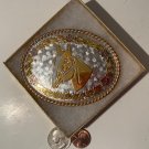 Vintage Metal Belt Buckle, Brass, Horse,