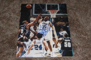 JERRY STACKHOUSE MAVERICKS SIGNED UNC TAR HEELS 11X14 PHOTO PIC PROOF SIGNING