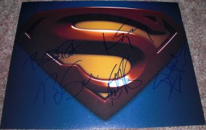 SUPERMAN RETURNS CAST SIGNED 11X14 LOGO PHOTO BY ROUTH SPACEY BOSWORTH BENDER SINGER PIC PROOF
