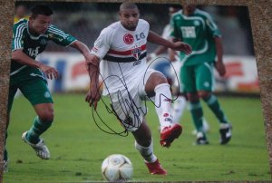 ADRIANO SIGNED BRAZIL BRASIL 11X14 PHOTO PIC PROOF