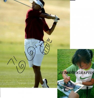 LPGA MI-HYUN KIM SIGNED ACTION 8X10 PHOTO #1 PIC PROOF