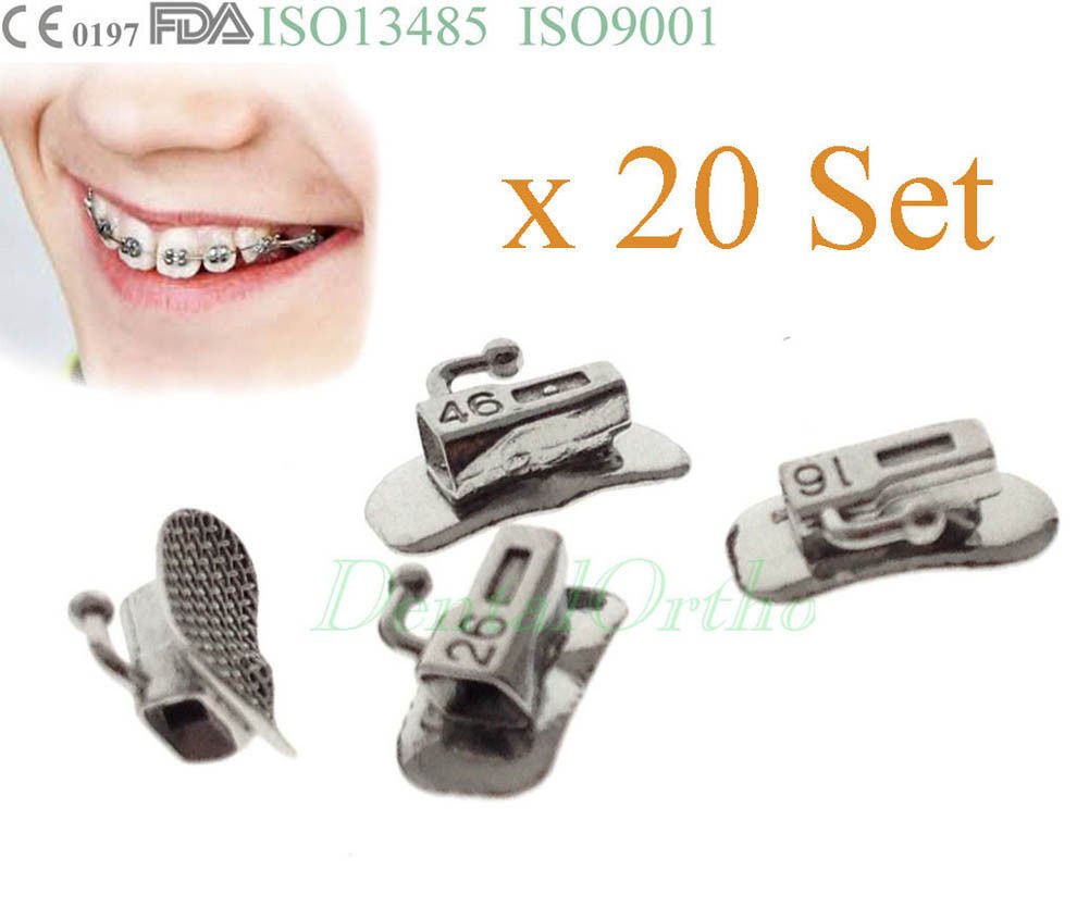 20 Sets (80 Pcs), 6th Molar Buccal Tube  Non-conv Single  Dental Orthodontics Materials