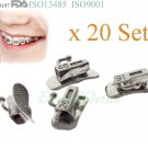 20 Sets (80 Pcs), 6th Molar Buccal Tube  Non-conv Single  Dental Orthodontics Materials