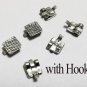6Pcs x 2D Metal Lingual Brackets Dental Orthodontic Materials