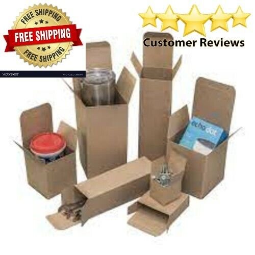 Box 25 Pack 4" x 4" x 6" Reverse Tuck Mailer Cartons Kraft Folding Chipboard