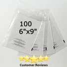 100 Pack 6x9 Self Seal 1.5 mil Suffocation Warning Clear Poly Bags Free Shipping