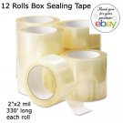 12 Rolls Box Sealing Tape Clear Packing Shipping 2" x 2 mil x 110 Yard Premium