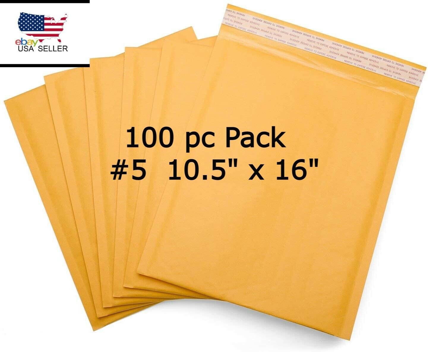 100 #5 10.5x16 Kraft Paper Bubble Padded Envelopes Mailers Shipping ...