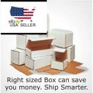 50  6" x 4" x 3" White Corrugated Mailers Die Cut Tuck Flap Boxes Approved Ship