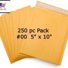 Bubble Padded Envelopes 250 #00 5x10 Kraft Paper Mailers Shipping  USA