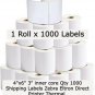 4"x6" 1 Roll x 1000  3" Core Shipping Labels Zebra Eltron Direct Printer Thermal