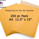 200 #6  12.5x19 Kraft Paper Bubble Padded Envelopes Mailers Shipping Boxes USA