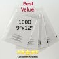 1000 Pack 9x12 Self Seal 1.5 mil Suffocation Warning Clear Poly Bags Free Shippi