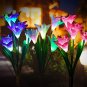 Solar Flowers Lights, 3 Pack Waterproof Multi-Color LED Lily Flowers Lights, Pat