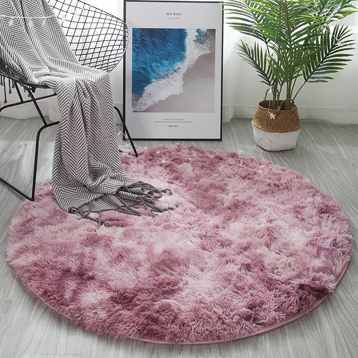 47.24"  Round Floor Mat Soft Plush Carpet Blanket Area Rug Cushion Home Decor