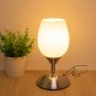 Touch Control Table Lamp Dimmable Small Lamp Ambient Light with White Opal Glass