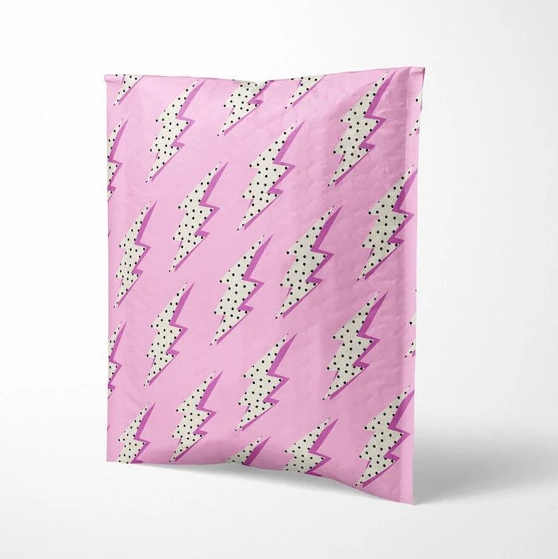 Bubble Mailers 6.5X9 Inch 25Pack, Lightning Print Cute Padded Envelope, Decorati