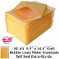 Bubble Kraft Padded Mailers #4 Envelopes 9.5x14.5 Shipping 50 Bags Pack Self Sea