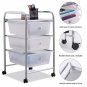 3-Drawer Rolling Storage Cart with Plastic Drawers for Office