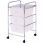 3-Drawer Rolling Storage Cart with Plastic Drawers for Office