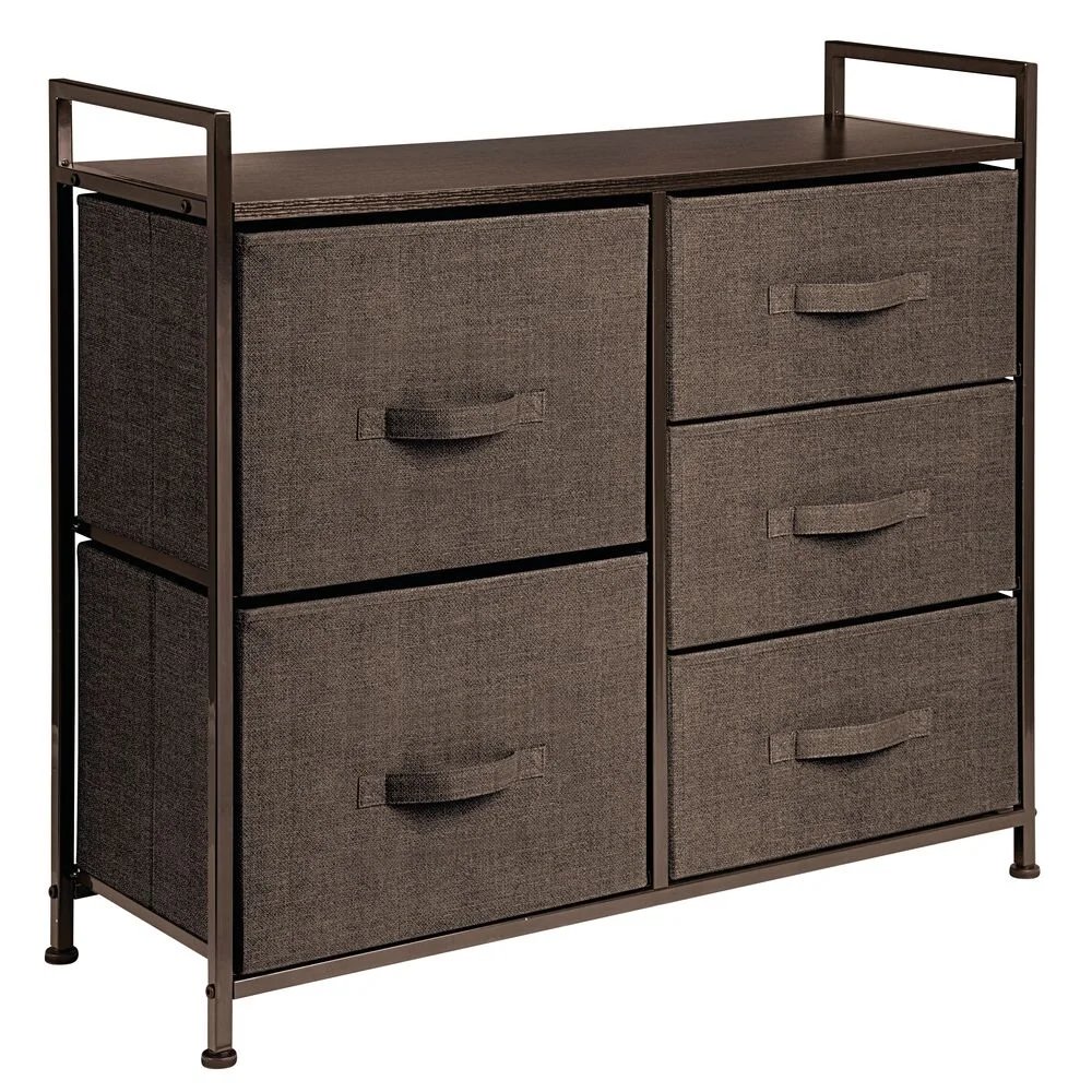 Mdesign Wide Dresser Storage Tower Organizer Unit, 5 Drawers