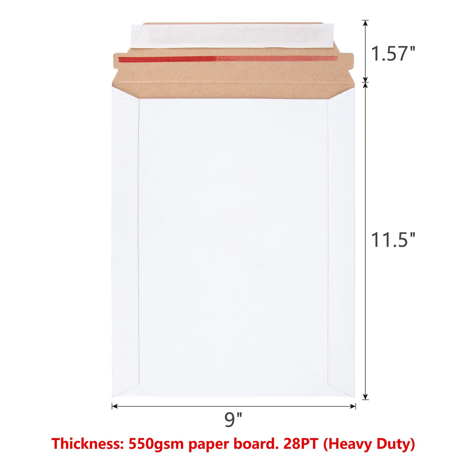 KSK Bubble 9" X 11.5" Rigid Mailers Flat Board/Paper Board Mailers Heavy Duty