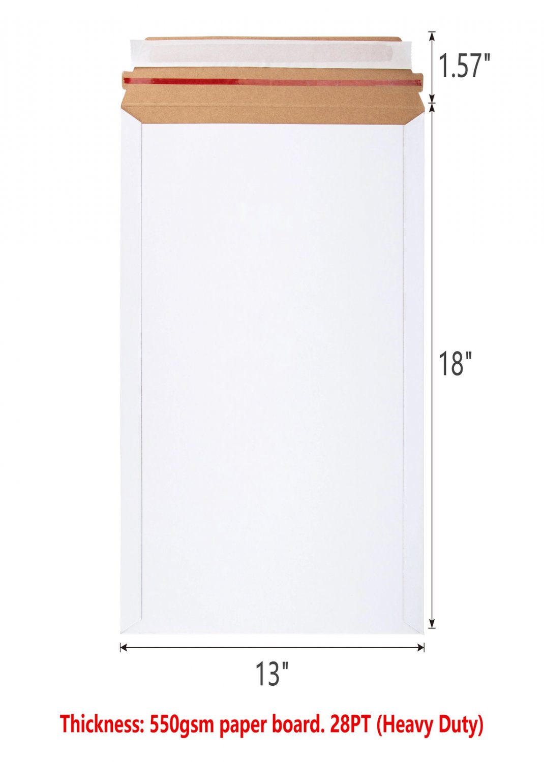 KSK Bubble 13" X 18" Rigid Mailers Flat Board/Paper Board Mailers Heavy Duty