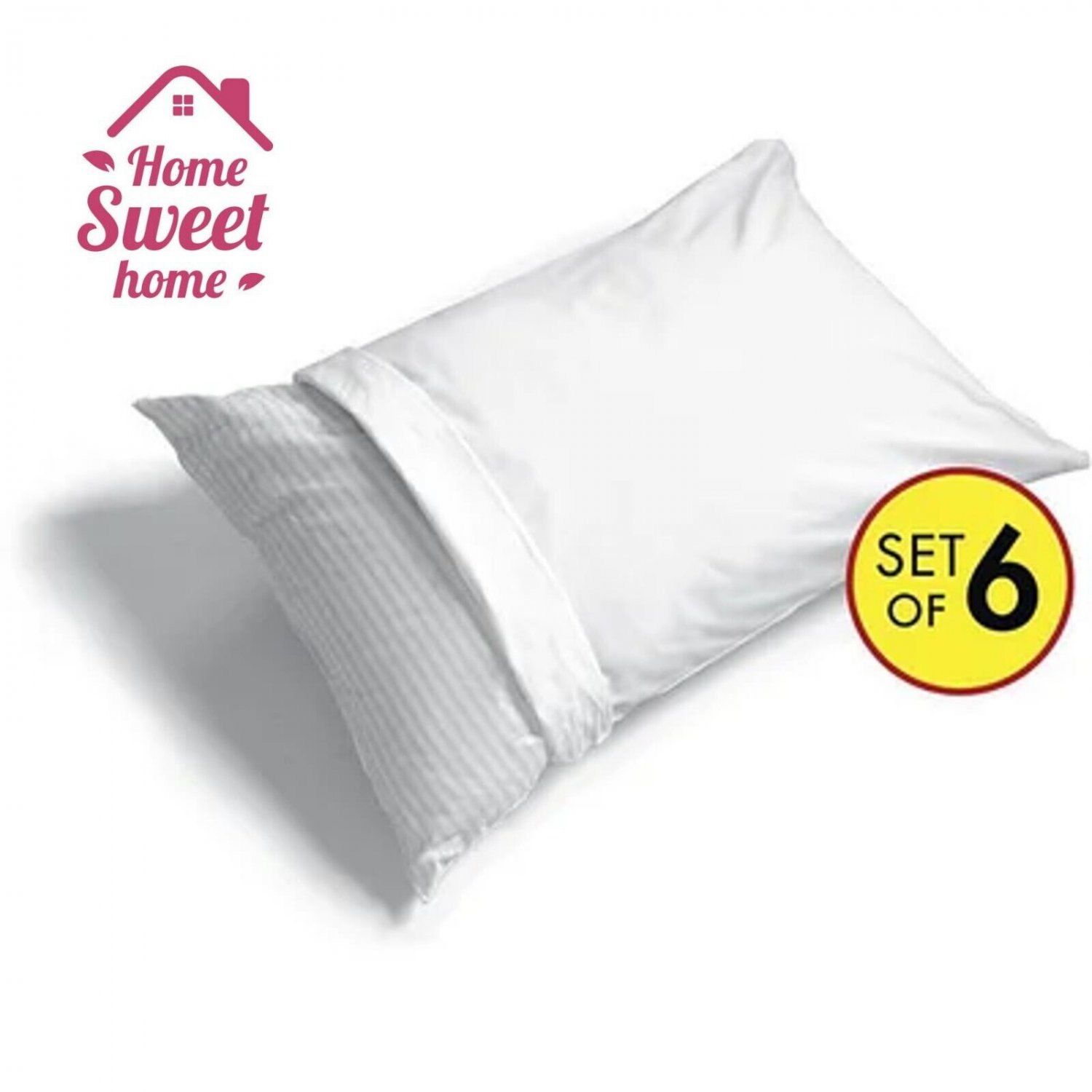 Pillow Protector Cotton Rich Deep Guard Waterproof Cover Set of 6 Zipper Standar