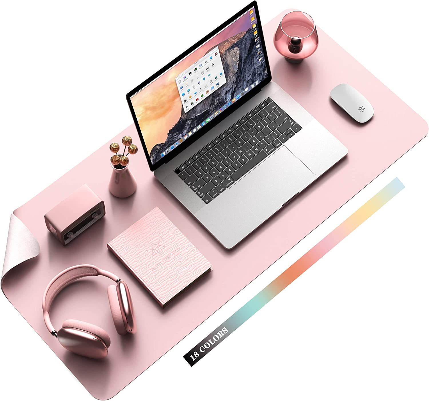 Writing Desk Pad Protector,  Anti-Slip Thin Mousepad for Computers,Office Desk A