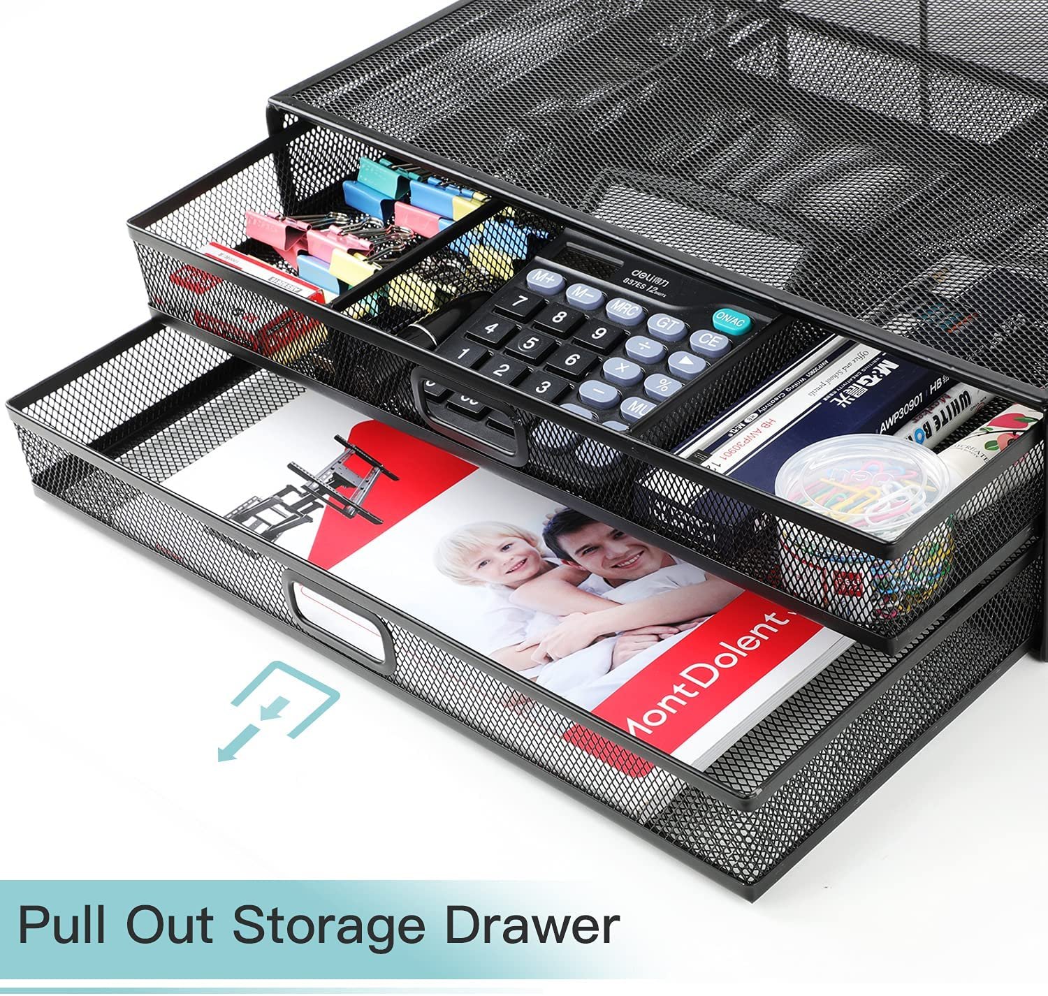 Monitor Stand, Monitor Stand with Drawer, Monitor Riser Mesh Metal