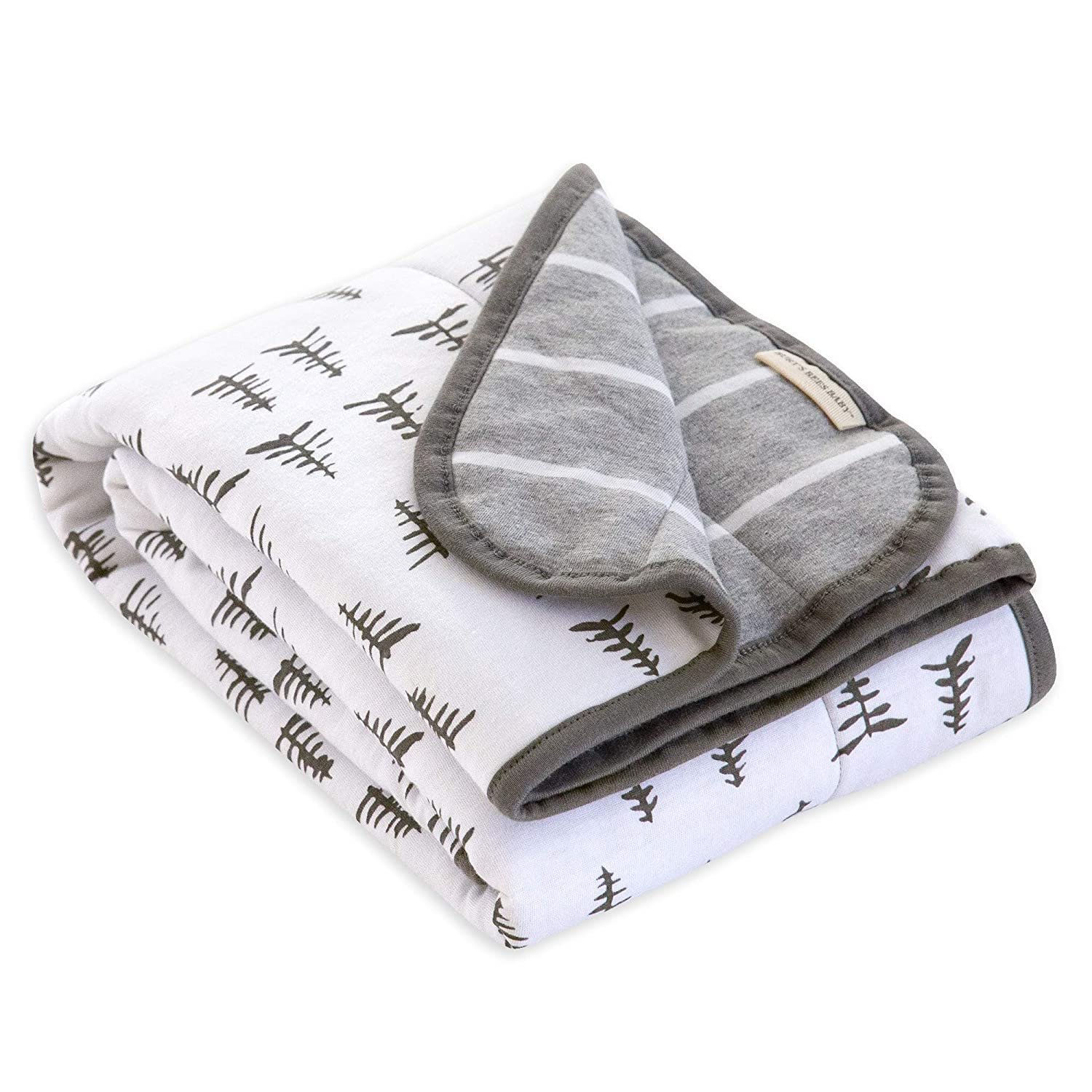 - Reversible Blanket, Nursery, Stroller & Tummy-Time Organic Jersey Cotton Quilt